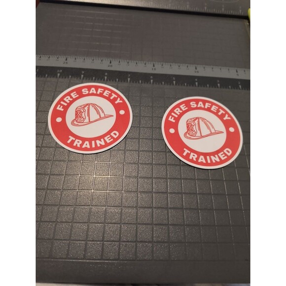 Fire Safety Trained Sticker Waterproof Decal Vinyl (2 Pack) - Picture 2 of 4